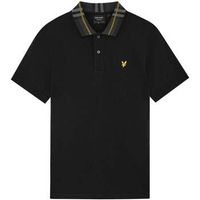 lyle  scott tops y camisetas tartan collar polo shirt jet black para hombre