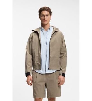 BOSS para hombre. 50554165 Cazadora Repelente al agua con microestructura beige (S), Casual, Poliamida, Outdoor