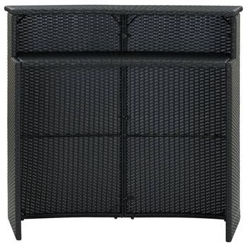 Mesa Alta De Jardín | Mesa De Exterior Ratán Sintético Negro 120x55x110 Cm