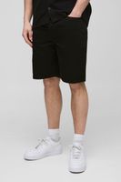 pantalon corto tall vaquero ajustado sin tratar negro