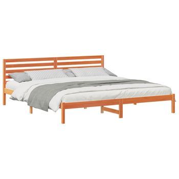 Estructura De Cama Con Cabecera Marrón Cera 200 X 220 Cm Vidaxl