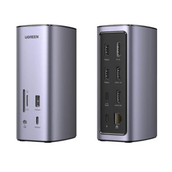 Base para portátiles Ugreen USB-C 12-en-1 Plata