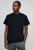 hombre camiseta basica con cuello de caja negro