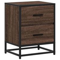 mesita de noche madera de ingenieria marron roble 40x31x50 cm vidaxl