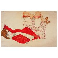 legendarte - cuadro lienzo impresion digital - wally con camisa roja - egon schiele - decoracion pared cm 60x90