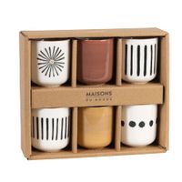 pack de 6 tazas de ceramica multicolor
