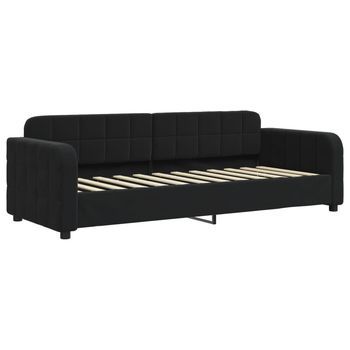 Cama Para Adulto | Cama Individual | Sofá Cama Sin Colchón Terciopelo Negro 80x200 Cm