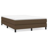 cama tapizada 203x140x25 cm tejido 100  poliester contrachapado y madera tratada - marron