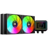 mars gaming ml-two240 refrigeracion liquida aio 450w tdp 2x ventiladores argb bomba 4 gen negro