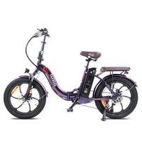 bicicleta electrica de neumaticos anchos fafrees f20 pro plegable bateria extraible de 36 v y 20 ah morado rosado