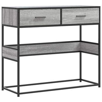 Mesa Consola Madera De Ingeniería Gris Sonoma 90x35x80 Cm Vidaxl