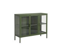 aparador industrial de metal y vidrio templado 3 puertas 100cm - 100x35x80 cm