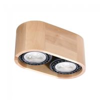 plafon de techo basic madera 2 luces