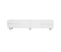 mueble tv 175x38 cm - diseno moderno bajo elegante - blanco