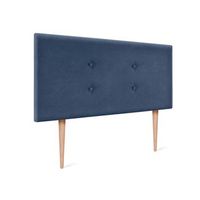 cabecero de tela aqualine con 2 hileras de botones 95x105cm con patas camas 90 - azul