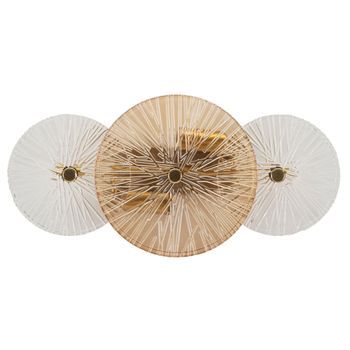 Lámpara De Pared De Metal Dorado Y Cristal (42 X 8 X 20 Cm)