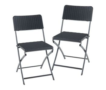 Set de 2 sillas plegables mark metal/plástico metal/plástico 81x58x45cm - negro [en.casa]