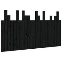 cabecero de cama de pared madera maciza pino negro 1465x3x80cm vidaxl