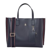 tommy hilfiger bolso distinct satchel corp azul aw0aw17334-0gy