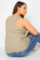 yours camiseta beige canale sin mangas mujer curvy y tallas grandes yours