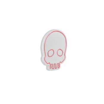 Iluminación Led Decorativa De Plástico Skull Rosa 28x35x2 Cm