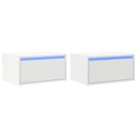 mesitas de noche  mesilla de noche de pared con luces led 2 unidades blanco