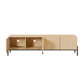 Mueble De Televisión Moderno Con Cuatro Puertas Y Textura 3d, 163,5 Cm