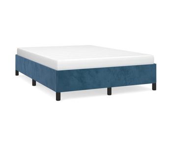 Estructura de cama de terciopelo azul 140x190 cm