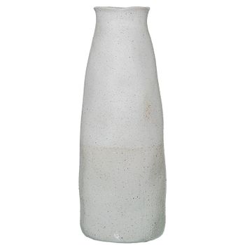 Jarron ceramica 50cm blanco, crema arena 19x50cm