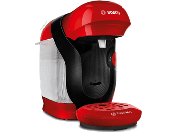 Cafetera de cápsulas - Bosch Tassimo Style TAS113E, 3.3 bar, 0.7 l, 1.400 W, Intellibrew, Tamaño Compacto, Sostenible, Rojo