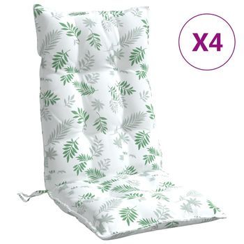 Cojines Silla Respaldo Alto 4 Unidades Tela Oxford Estampado Hojas