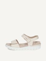 caprice sandal beige made of leather without heel size 40