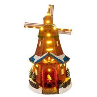 molino de viento navideno well home - led blanco calido movimiento y musica - 20x185x355 cm
