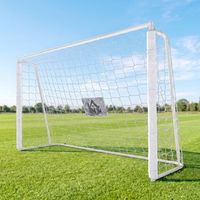 porteria de futbol homcom metal pe 186x62x123 cm blanco