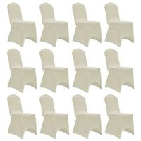 funda de silla elastica 12 unidades crema vidaxl