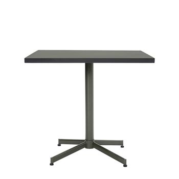 Mesa de comedor cuadrada de metal verde 4 plazas