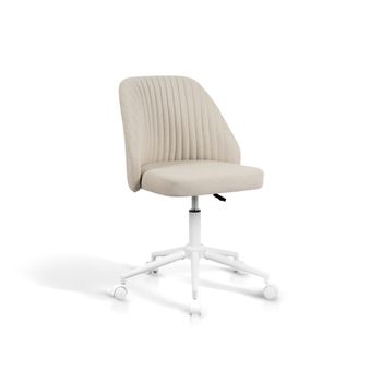Silla de estudio altura regulable de tela beige moteada 90x57x57 cm