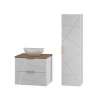 conjunto de muebles con lavabo paneles de melamina y mdf blanco