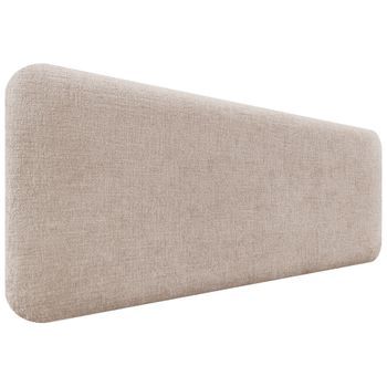 Dhome Cabecero Tapizado En Lana Liso Redondeado Para Pared Acústicos Cabeceros Absorbentes Cabezal Cama Dormitorio (beige, 150cm)