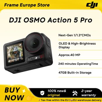 DJI OSMO Action 5 Pro Combo, Sensor de 1/1.3″, 4 Horas de Duración de Batería Extendida, Pantallas Táctiles OLED Dobles de Alto Brillo, Stock en la UE