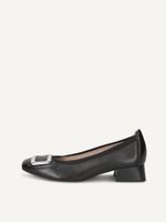 caprice pumps black made of leather with trapeze heel size 375