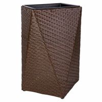 macetero de poliratan marron oscuro 31x31x56h cm