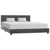 estructura de cama de cuero sintetico gris 160x200 cm vidaxl