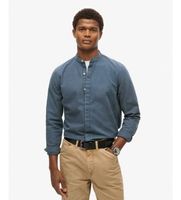 superdry para hombre m4010866a camisa merchant indigo azul marino s casual algodon manga larga
