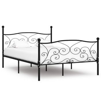 Estructura De Cama Con Somier Metal Negro 140x200 Cm Vidaxl