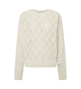 Pepe Jeans para mujer. PL702201 Jersey Hedra blanco (L), Casual, Algodón, Sostenible