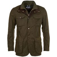 barbour abrigo ogston waxed cotton jacket - olive para hombre