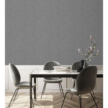 Papel Pintado Vinílico Lavable De Espigas En Relieve Con Efecto Nacarado - Dethon Spike 681645 De Gaulan - Rollo De 10 M X 1,06 M