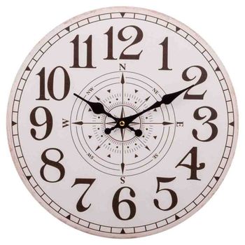 WANDERLUST DECO Reloj de Pared Blanco de Madera de Alta Calidad para Decoración del Hogar