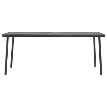 Mesa De Jardín | Mesa De Exterior De Acero Gris Oscuro 180x83x72 Cm